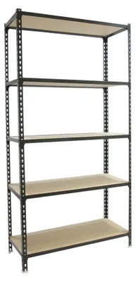 Image de Etagère Légère Sans Vis Maderclick Superplus 5/500 Antracite/bois Antracite/bois 2000x1100x500 - Simonrack