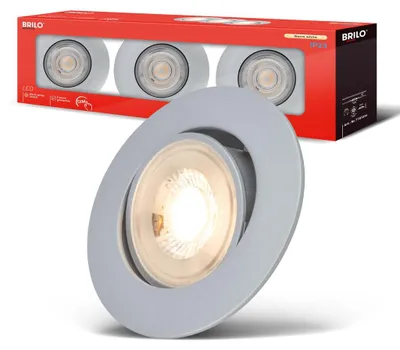 Obrázek produktu pro LED zapuštěné bodové světlo, 68 mm, sada 3 kusů, ploché, stmívatelné, zapuštěné osvětlení, 230V