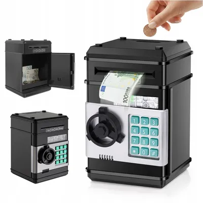 Produktbild von Sparbuch – Elektronischer Safe Mit Pin-Code Für Banknoten Und Münzen – Spielzeug Für Kinder