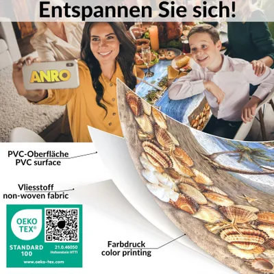 Produktbild von Wachstuch-Tischdecke 240x140cm abwaschbar wasserabweisend für Garten & Indoor