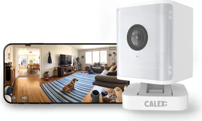 Produktbild von Calex Smart Security Sicherheitskamera, Mini Indoor-Kamera 2K mit Spotlight, Bewegungserkennung, Nachtsicht & App-Steuerung