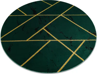 Zdjęcie produktu dla Dywan EMERALD ekskluzywny 1012 koło - glamour, stylowy marmur, geometryczny butelkowa zieleń / złoty zielony koło 200 cm