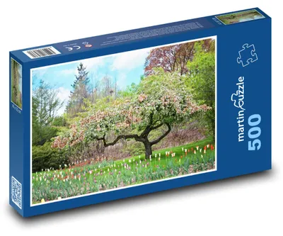 Produktbild von Puzzle 500 Blühender Frühling Obstgarten - martinpuzzle