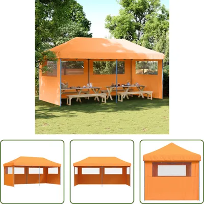 Obrázok produktu pre The Living Store Párty stan Skladací pop-up stan s 3 bočnými panelmi Orange
