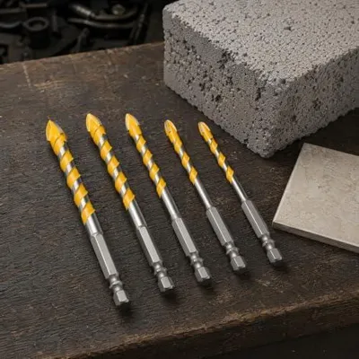 Produktbild von 5-teiliges Metallbohrer-Set, geschliffen, vierschneidige Exzenterbohrer für verschiedene Materialien