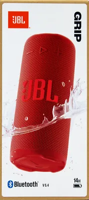 Zdjęcie produktu dla JBL Grip, 16 W, 70 - 20000 Hz, 80 dB, Bezprzewodowy, 2,4 - 2,483 GHz, A2DP, AVRCP