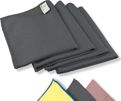 Produktbild von Famanu Mikrofasertücher Set – 4 streifenfreie Reinigungstücher, 40 x 30 cm, für Fenster und Autoscheiben