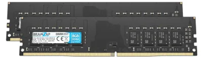 Image de BRAINZAP 16 Go (2 x 8 Go) DDR4 2133 MHz PC4-2133P DIMM CL15 2Rx8 1,2V, mémoire RAM non tamponnée, non ECC, pour ordinateur de bureau. Module mémoire