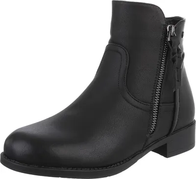 Produktbild von Ital-Design Damen Stiefeletten Leicht gefüttert Lederoptik Flache Stiefeletten 90514841 Schwarz Gr.  38