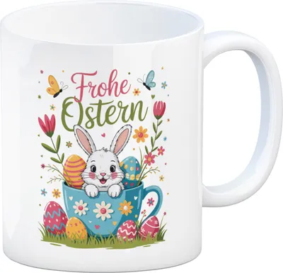 Produktbild von Frohe Ostern Kaffeebecher mit Hase