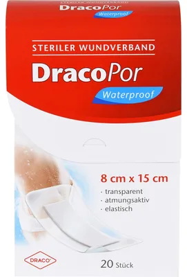 Image de DRACOPOR étanche Wundverband 8x15 cm stérile, 20 St PFL