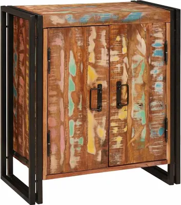 Immagine prodotto di vidaXL Comodino Multicolore 66 x 35 x 76 cm Legno massiccio di recupero