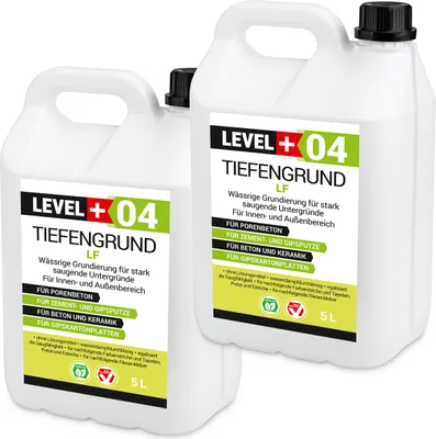 Produktbild von Tiefgrund Universal 10L Grundierung Haftgrund Tiefengrund Wand Boden LF Innen Außen LEVEL+ RM04