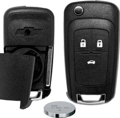 Produktbild von Klapp Schlüssel Gehäuse Funkschlüssel Fernbedienung 3 Tasten Autoschlüssel Rohling + Batterie kompatibel mit Chevrolet