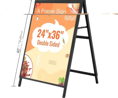 Obrázek produktu pro Stojan na plakáty, oboustranný stojan, kovový podlahový držák, 24x36 palců