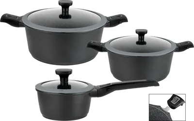 Produktbild von GSW Kochtopf-Set EASY CLICK 6-tlg., 167772, Aluminium,ca. 2,4 L / ca. 4,2 L / ca. 1,4 L