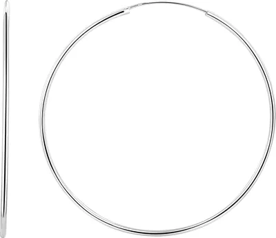Produktbild von Karisma 1 Paar Klassisch Damen Creolen 925 Sterling Silber Stärke 2mm CR-PA109 Größe 60mm Farbwahl - Silber