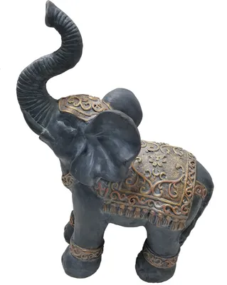 Produktbild von Dehner Dekofigur Elefant, 51 x 37.5 x 18.5 cm, Magnesia, schwarz/gold