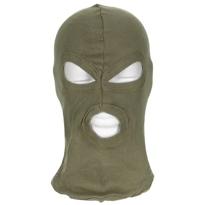 Produktbild von MFH Balaclava, 3-Loch, dünn, 100 % Baumwolle, oliv