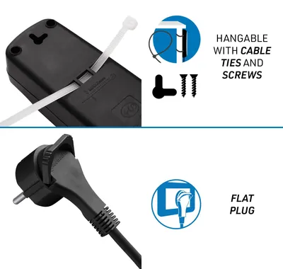Produktbild von Electraline 3-Fach Steckdosenleiste mit USB und Schalter 1.5M