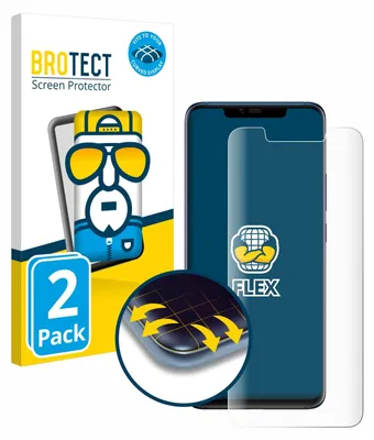 A product image showing a screen protector packaging and a smartphone with a screen protector applied.