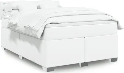 Productafbeelding van Maison Exclusive - Boxspringbed met matras, wit, 140x200 cm, kunstleer