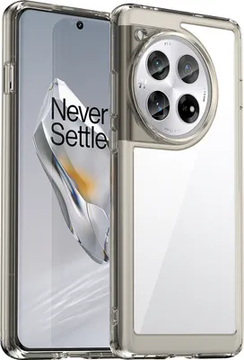 Produktbild von Schutzhülle für OnePlus 12 Klar Rückseite Stoßfeste TPU Silikon Bumper Hülle Grau