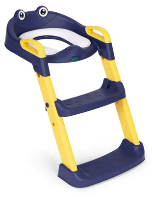 Obrázok produktu pre Detská nástavka na toaletu so schodíkmi, protišmyková, mäkké sedadlo, modrá ECOTOYS