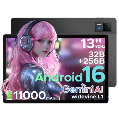Produktbild von DOOGEE U13 Tablet - Android 16, 13 Zoll,32GB(6+26)GB RAM+256GB, 90Hz, 11000mAh/18W,Octa Core T620,5MP+13MP Kamera,Widevine L1,Vier Lautsprecher