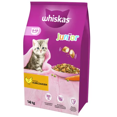 Produktbild von WHISKAS Junior with chicken - trockenfutter für Katzen - 14kg