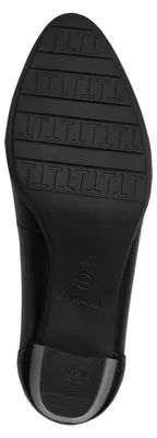 Produktbild von Tamaris Damen Pumps aus Leder weiche Sohle und Absatz in Holzoptik 1-22451-44, Größe:39 EU, Farbe:Schwarz