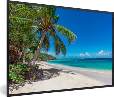 Produktbild von MuchoWow® MuchoWow® Gerahmtes Poster Strand - Meer - Tropisch 60x40 cm - Poster mit zchwarzem Bilderrahmen - Printing - Wanddeko Schlafzimmer