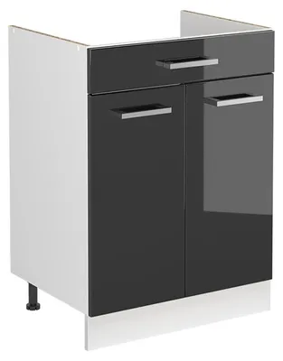Obrázek produktu pro Skříňka pod dřez Vicco R-Line Antracitový vysoký lesk/Bílá 60 cm bez pracovní desky, Model 72983