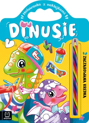 Produktbild von Dinusie. Malowanka z naklejkami Zaczarowana kredka dla dzieci
