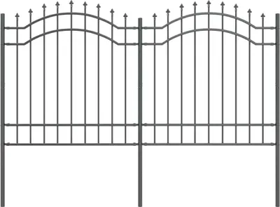 Produktbild von Gartenzaun Woerden Grau 240 x 165 cm Pulverbeschichteter Stahl