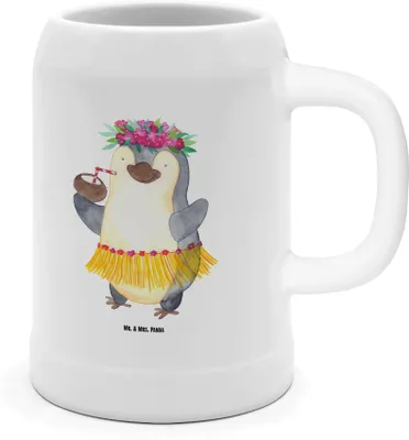 Produktbild von Mr. & Mrs. Panda Seidel Pinguin Kokosnuss - Weiß - Geschenk, Urlaub, Hawaii, Bierhumpen, Krug, Steinkrug, Keramikkrug, Humpen, Erholt