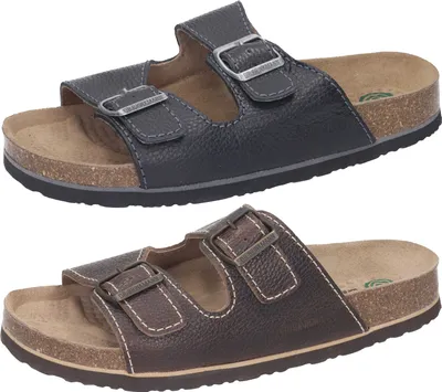 Produktbild von Dr. Brinkmann Herren Leder Clogs Pantoletten Schnallen 600420, Größe:41 EU, Farbe:Braun