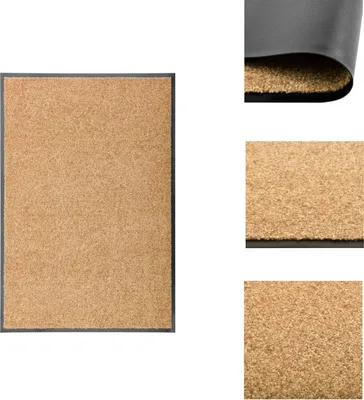 Produktbild von vidaXL Fußmatte Waschbar Creme 60x90 cm -  Fußmatten