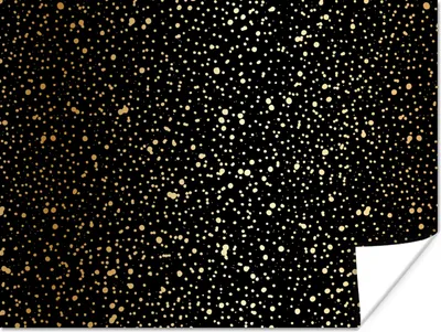 Produktbild von MuchoWow® Poster Gold - Schwarz - Tupfen - Muster 120x90 cm - Wandbild