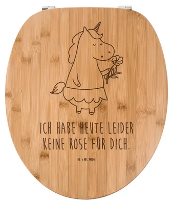 Produktbild von Mr. & Mrs. Panda Toilettendeckel Einhorn Dame - Transparent - Geschenk, Frau, WC Sitz, Freundin, Holz Klodeckel, Aus, Unicorn, Bachelorette, WC-Brille, Bachelor, Trennung