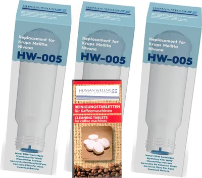 Obrázek produktu pro 3 x vodní filtr HW-005 filtrační vložka pro kávovar Melitta + 10 záložek Novinka