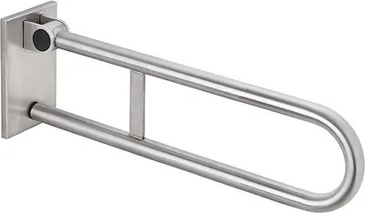 Produktbild von BELP Klappgriff abnehmbar in U-Form Edelstahl gebürstet mit Abdeckung 120x225x616 mm, 120 kg Traglast für Bad & WC >> zum Bohren