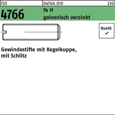 Produktbild von Reyher  Gewindestifte ISO 4766 14 H M 6 x 6 galv. vz (200 Stück)