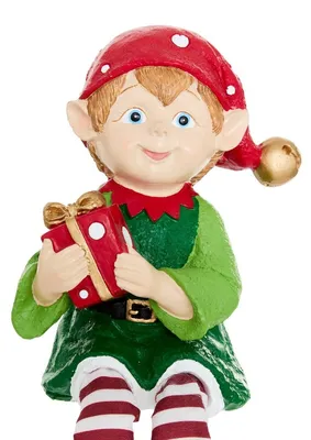 Produktbild von Sitzender Weihnachtswichtel aus Kunstharz, H. 22 cm
