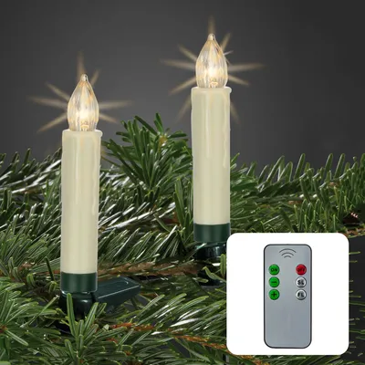 Immagine prodotto di LED candele albero di Natale a batteria 10 pezzi albero di Natale gioielli batteria bianco caldo