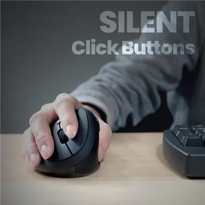Immagine prodotto di Mouse senza fili Perixx PERIMICE 719L ottico verticale senza clic nero silenzioso per mancini