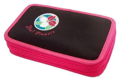 Immagine prodotto di EMIPO Astuccio per matite scuola 2 livelli Fiori viola