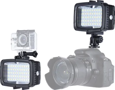 Obrázek produktu pro Andoer Ultra Bright 1800LM 3 režimy Vodotěsný pod vodou 40m 5500K 60ks LED Dive Fill Light Video Studio Photo Light pro GoPro Hero Xiaomi Yi SJCAM Action Cam a pro DSLR kameru s Hot Shoe Mount + 3 * filtry