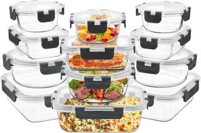 Produktbild von Famanu Aufbewahrungsbehälter Set 12-teilig mit luftdichten Deckeln - Ofen- und mikrowellenfest