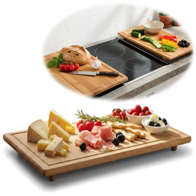 Produktbild von LS-LebenStil XL Holz Schneidebrett Herdabdeckplatte 50x28cm Küchenbrett Holzbrett Abdeckung Herd Abdeckplatte Kochfeld-Abdeckung Glaskeramikkochfeld Induktion